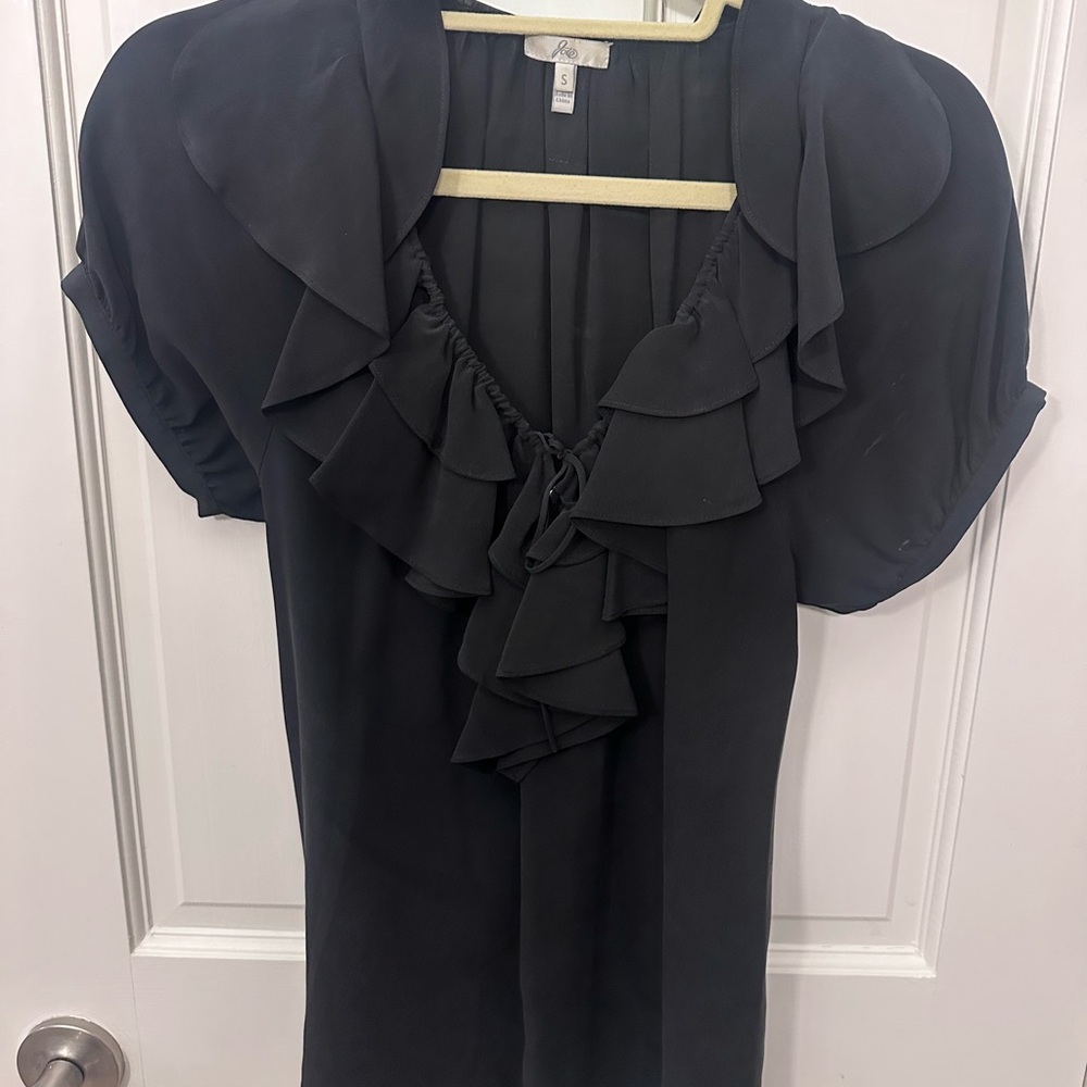 Joie Black Ruffled Blouse